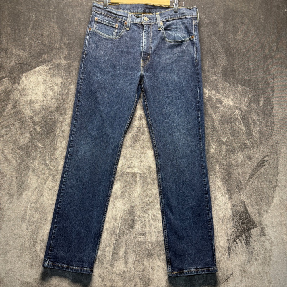 Levis Jeans Mens 34x30 Blue Denim 514 Straight Fit Low Rise Stretch Casual Work